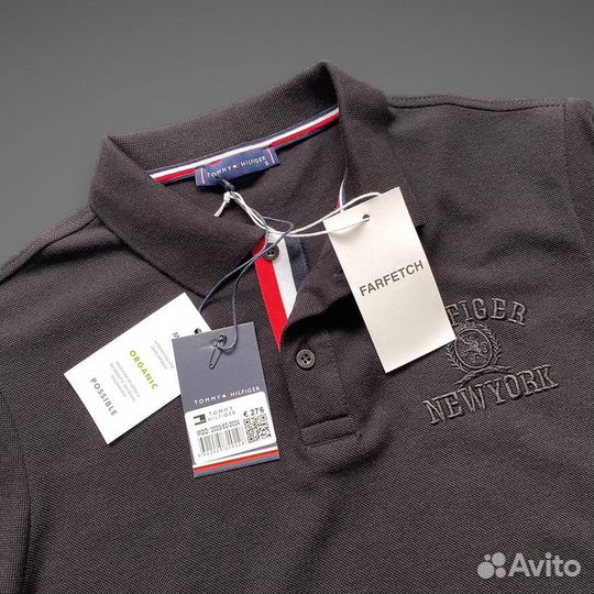 Поло tommy hilfiger мужское черное S