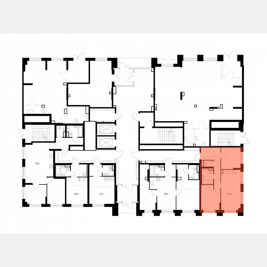 2-к. квартира, 51,5 м², 1/15 эт.