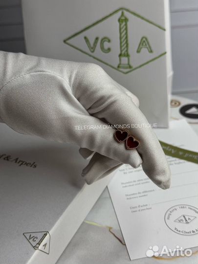 Серьги van cleef hearts sweet розовое золото 750