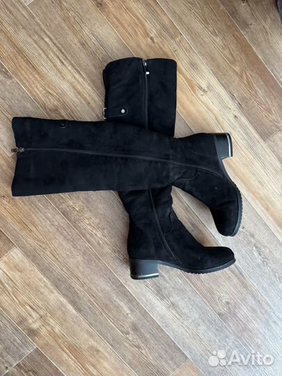 Сапоги зимние замшевые