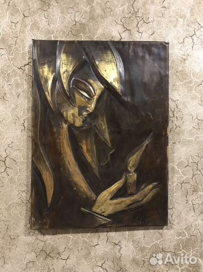 Чеканка медная cccр авторская работа