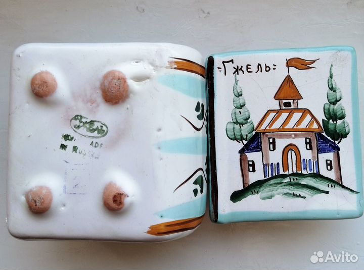 Шкатулка гжель майолика