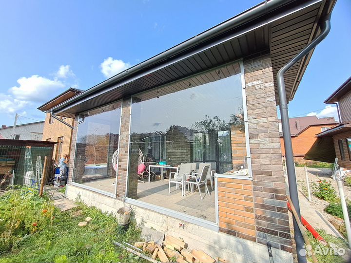 Гибкие окна жидкое стекло для террасы под ключ