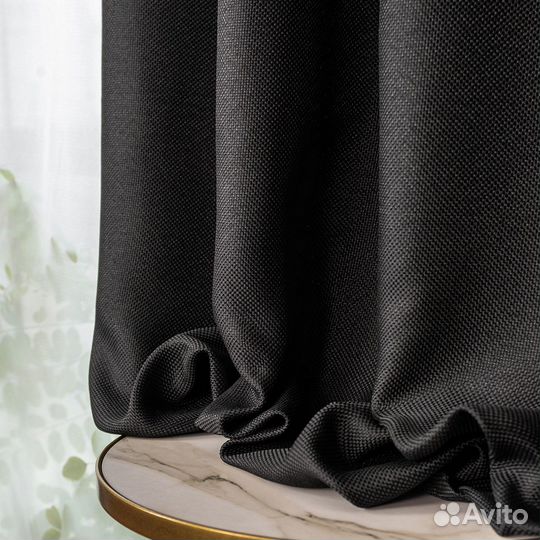 Шторы рогожка Орфей Черный