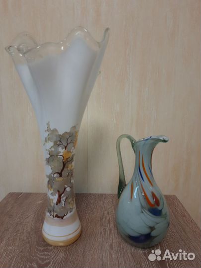 Фужеры, рюмки, цветное, гутное стекло