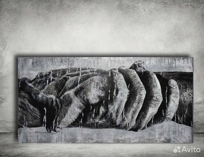 Интерьерная картина на холсте. Руки. Стиль лофт