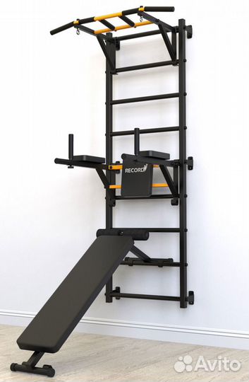 Шведская стенка Рекорд X3 без опоры на пол, черная