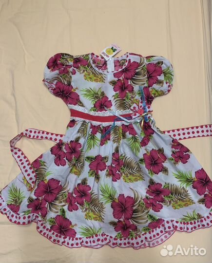 Платье для девочки 4-5 лет, хлопок