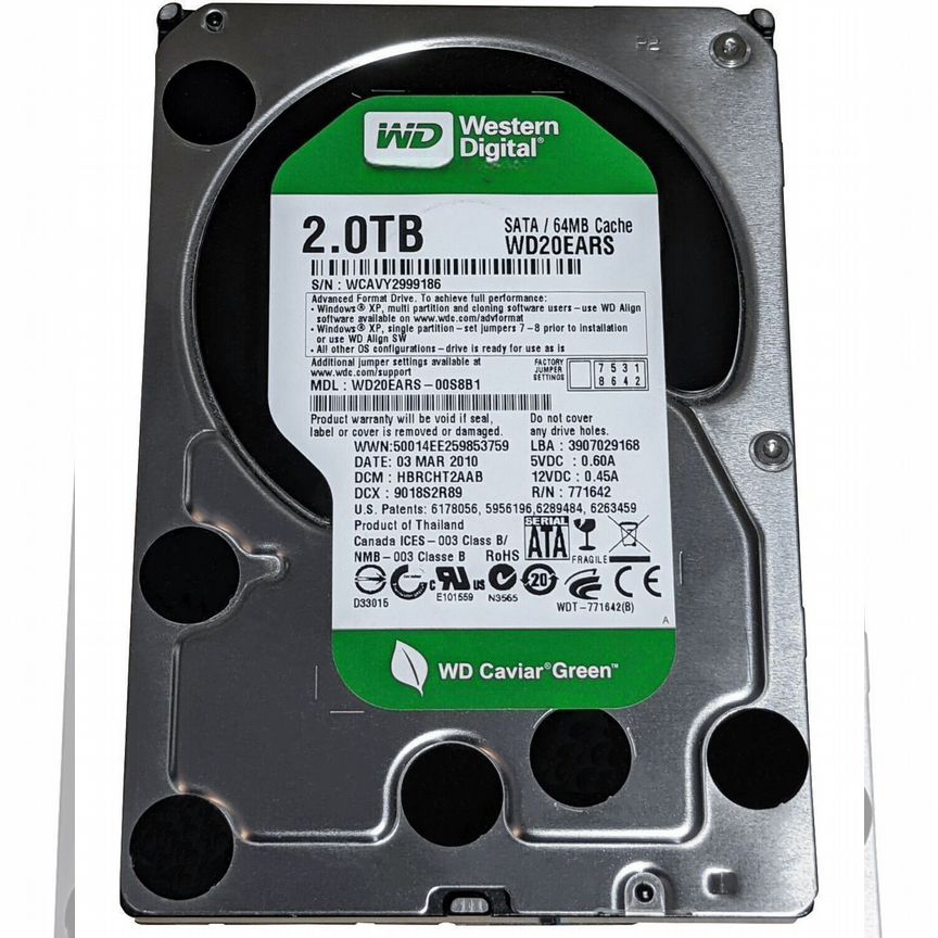 [WD20EARS] Жесткий Диск Western Digital 2tb Sata2 Wd20ears
