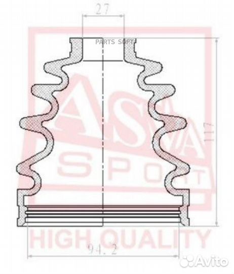 Asva asbt-T51 Пыльник шруса (К-кт без смазки) 27x9