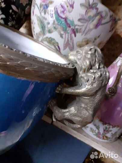 Ваза львы фарфор бронза