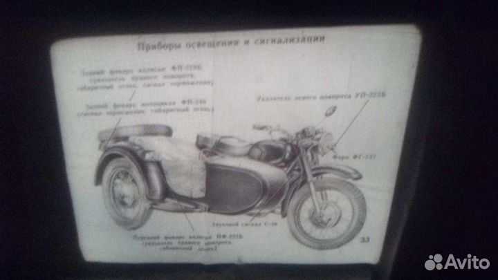 Диафильм СССР Днепр Урал мотоцикл устройство и пр