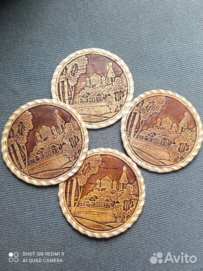 Подставки для стаканов. Береста