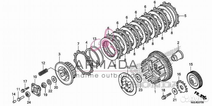 Корзина сцепления Honda