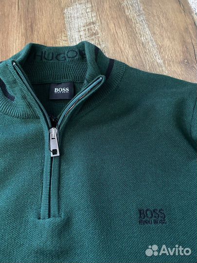 Джемпер hugo boss мужской зеленый на молнии