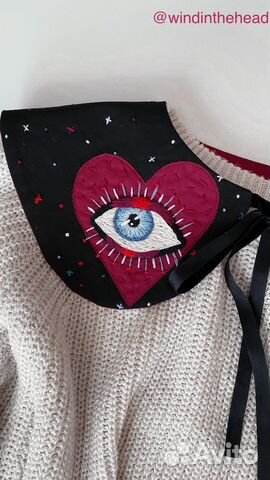 Воротник ручной работы с вышивкой