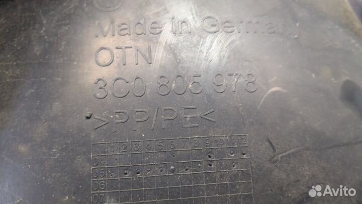 Защита арок (подкрылок) правая передняя Volkswagen Passat 6, 2006