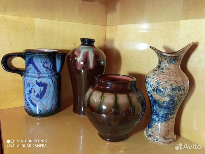 Винтажные вазы и кувшин Кремгэс Васильковский мз