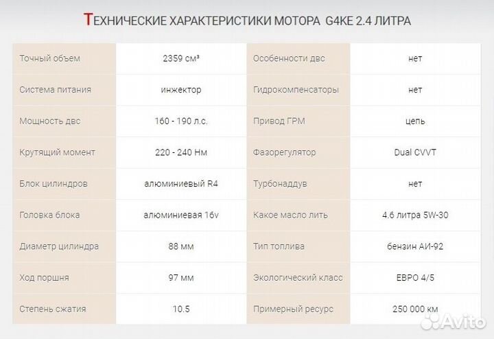 Двигатель G4KE Kia/Hyundai 2.4 Новый