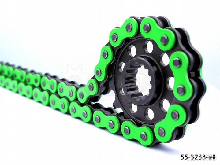 Цепь для мотоцикла esjot 520 HRT 118 звеньев зелен