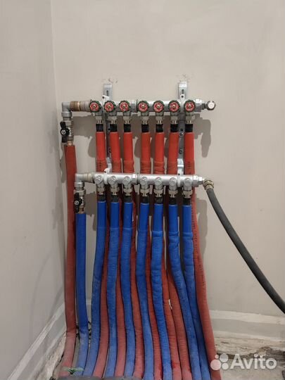 Разводка труб. Опрессовка водоснабжения и отоплени