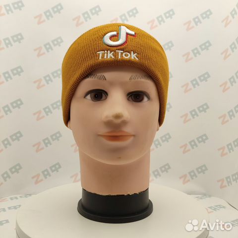 Шапка TikTok embrd, горчичный (3233)