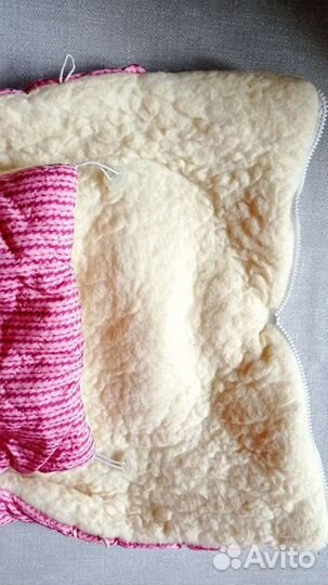 Зимний конверт кокон на овчине в коляску санки