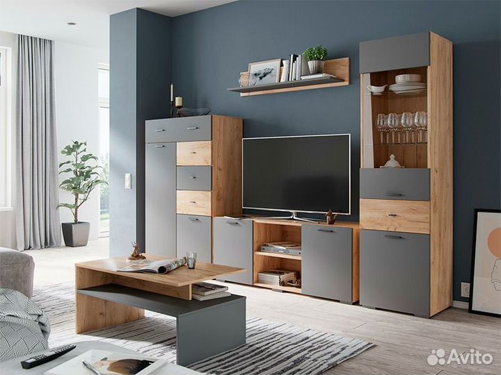 Гостиная Дублин Пенал (гикори рокфорд/графит серы