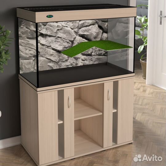 Террариум 300 литров для черепахи беленый дуб