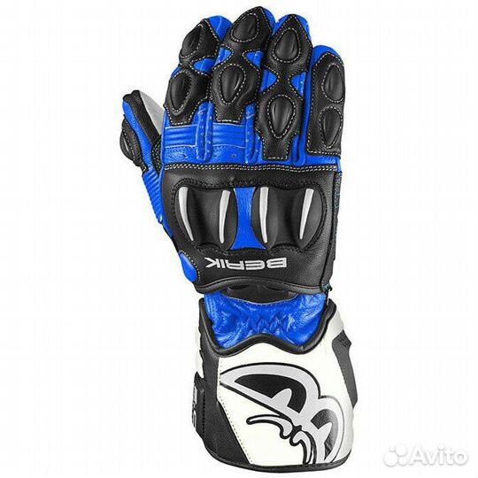 Motorcycle Racing мотоперчатки In Leather Berik 2.0 195106 Pista Black Blue White Certified