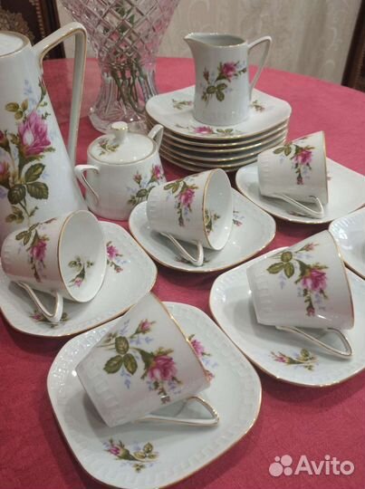 Кофейный фарфоровый сервиз винтажный