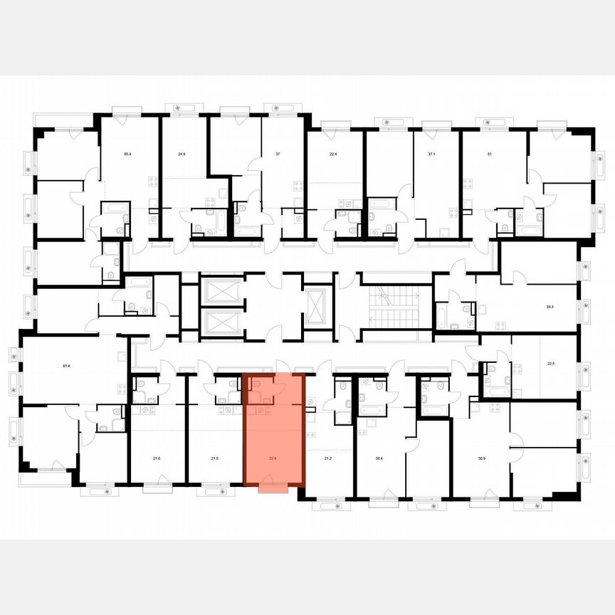 Квартира-студия, 22,4 м², 11/18 эт.