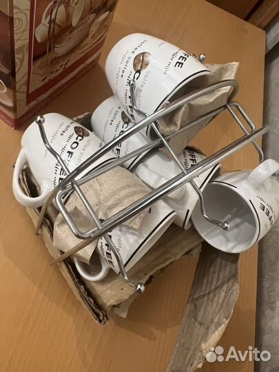 Кофейный сервиз 6 персон с держателем