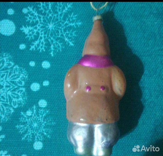 Елочная игрушка СССР мальчик в пальто(гимназист)