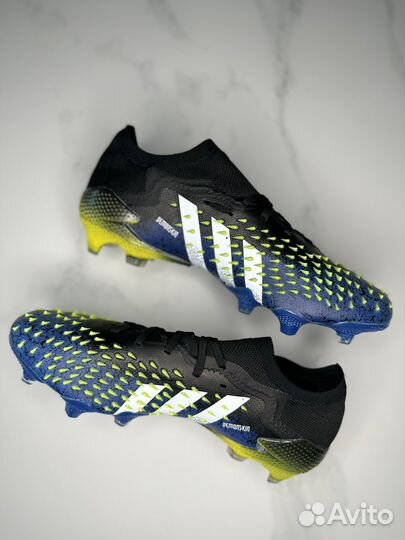 Бутсы Adidas Predator FG синий, черный