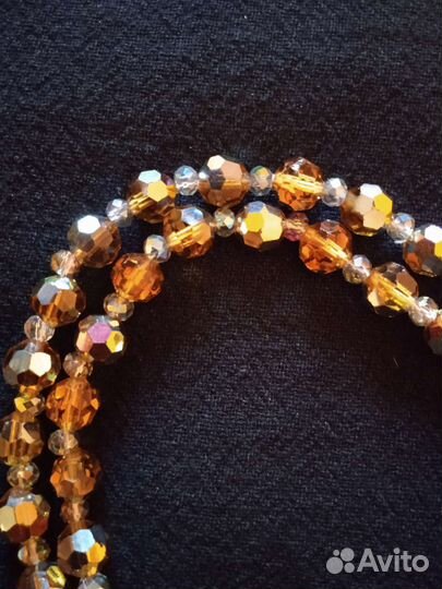 Бусы Чехословакия Аврора Бореалис 58 см