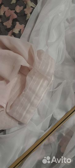 Тюль нежно розовая
