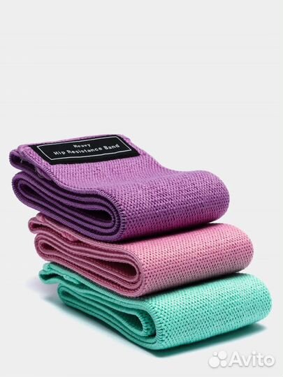 Резинка для фитнеса из ткани 3 штуки набор
