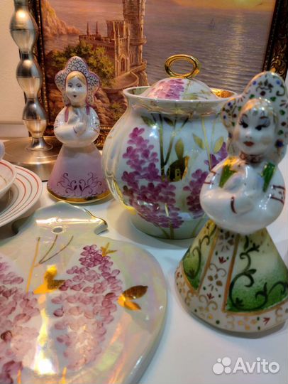 Посуда СССР, сырная доска, фарфоровые статуэтки