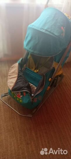 Детские санки коляска с колесами