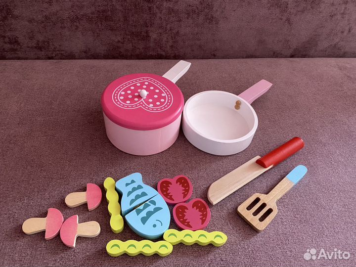 Набор детской деревянной посуды