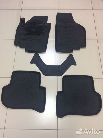 Коврики салона резиновые с бортиком для skoda yeti