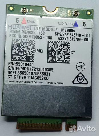 Модем HP lt4132 huawei ME906S-158 LTE слот M.2