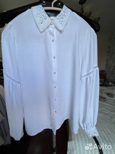 Блузка школьная для девочки белая р.152