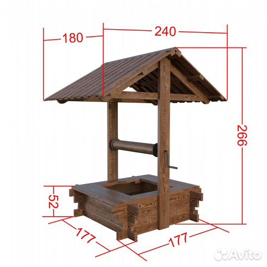 Домик для колодца / деревянный колодец