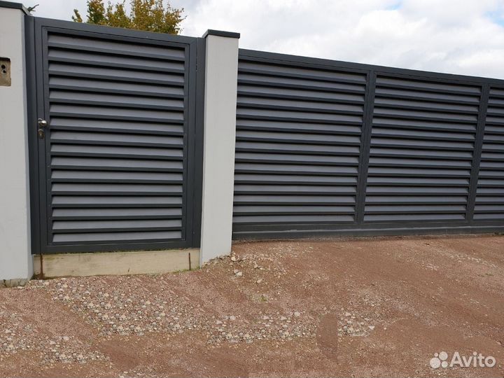 Откатные ворота с калиткой монтирование до 3-х дн