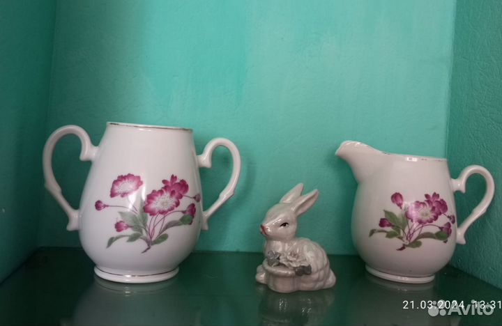 Молочник,сахарница фарфор старый Китай