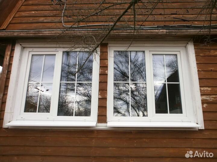 Пластиковые окна в деревянный дом, район, дача