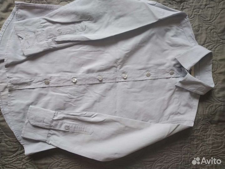 Рубашка школьная Гулливер, светло-серая