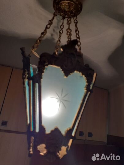 Люстра фонарь бронза СССР